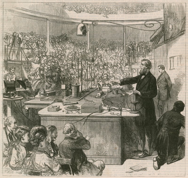 Profesor Tyndall wykłada w Royal Institution, 1870 autorstwa English School