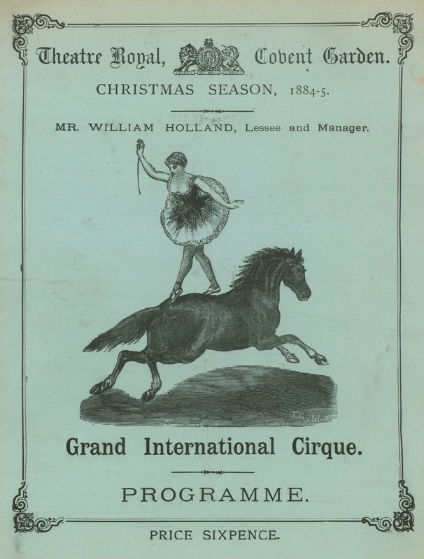 Program dla Theatre Royal, Covent Garden, Londyn, sezon bożonarodzeniowy 1884-85 autorstwa English School