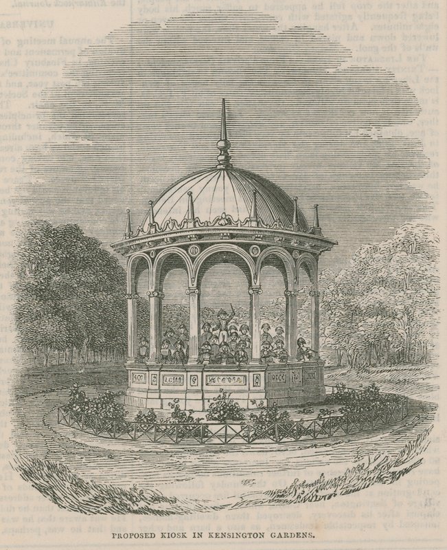 Proponowany kiosk w Kensington Gardens w Londynie autorstwa English School