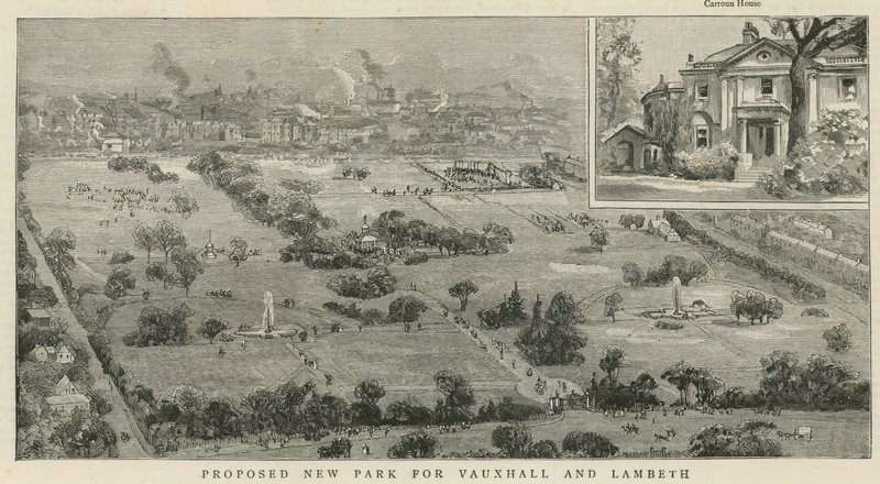 Proponowany nowy park dla Vauxhall i Lambeth autorstwa English School