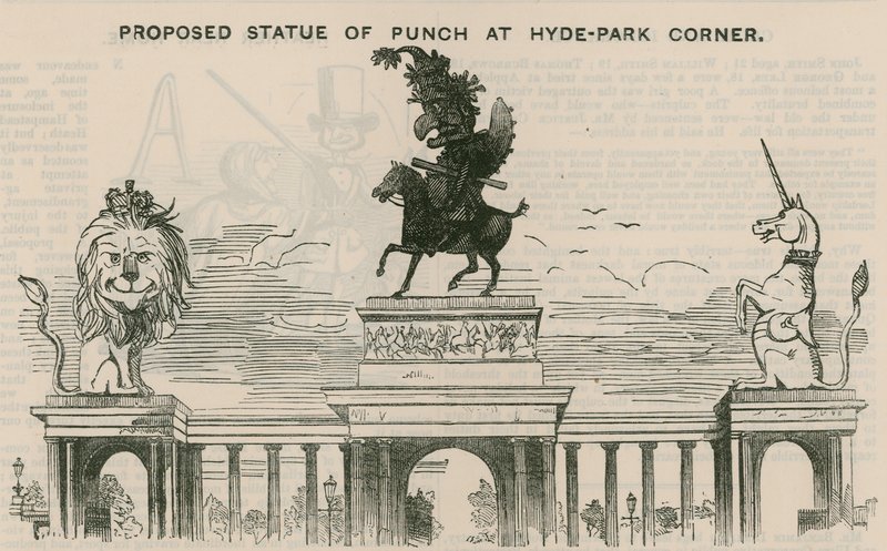 Proponowana statua Puncha w Hyde Park Corner autorstwa English School