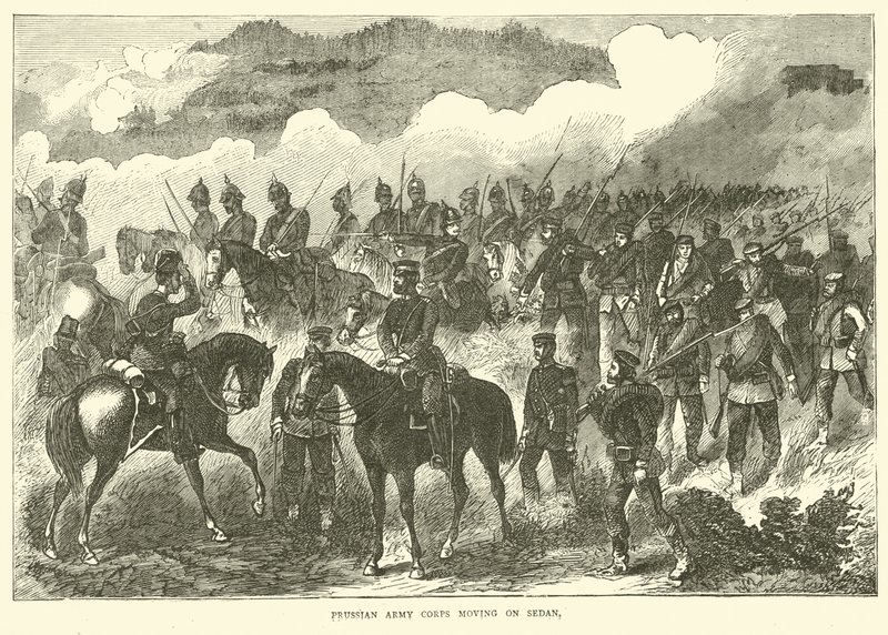 Pruski Korpus Armii rusza na Sedan, wrzesień 1870 autorstwa English School