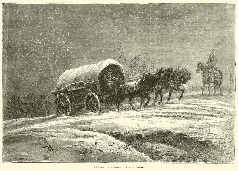 Pruski słup polowy na śniegu, październik 1870 autorstwa English School