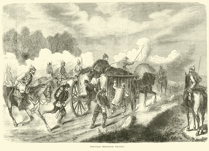 Pruskie wagony prowiantowe, wrzesień 1870 autorstwa English School