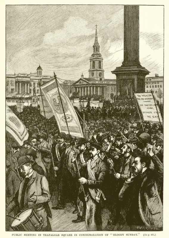 Spotkanie publiczne na Trafalgar Square z okazji Krwawej Niedzieli autorstwa English School