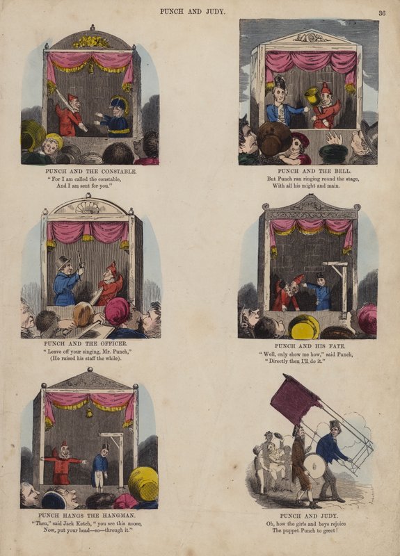 Punch and Judy Show (kolorowy grawerunek) autorstwa English School
