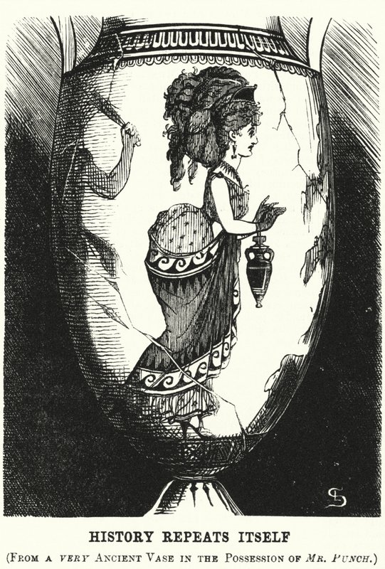 Punch cartoon: Historia się powtarza (grawerunek) autorstwa English School