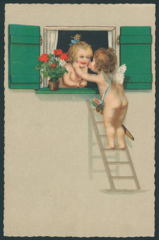 Pocałunek Putti autorstwa English School