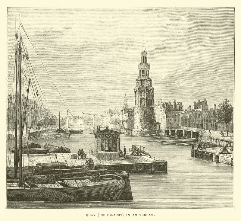 Nabrzeże (Houtgracht) w Amsterdamie autorstwa English School