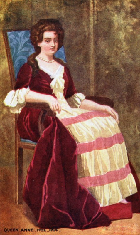 Królowa Anna (kolorowa litografia) autorstwa English School
