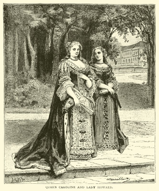 Królowa Karolina i Lady Howard autorstwa English School