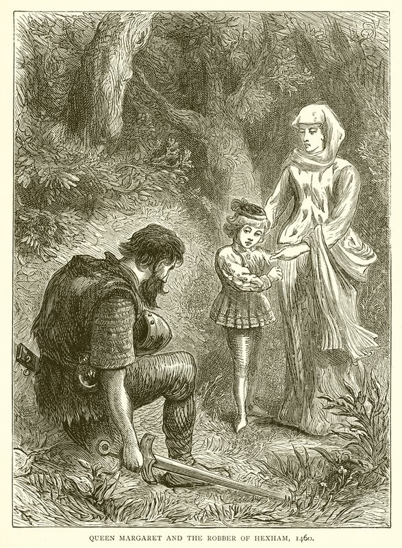 Królowa Małgorzata i rabuś Hexham, 1460 autorstwa English School