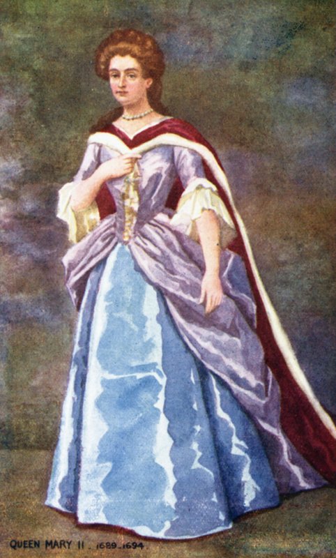 Queen Mary II (kolorowa litografia) autorstwa English School