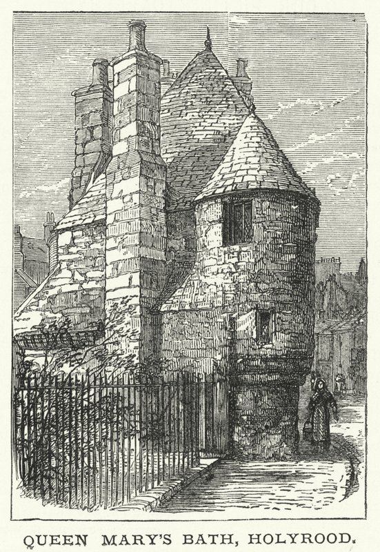 Łaźnia Królowej Marii, Holyrood (grafika) autorstwa English School