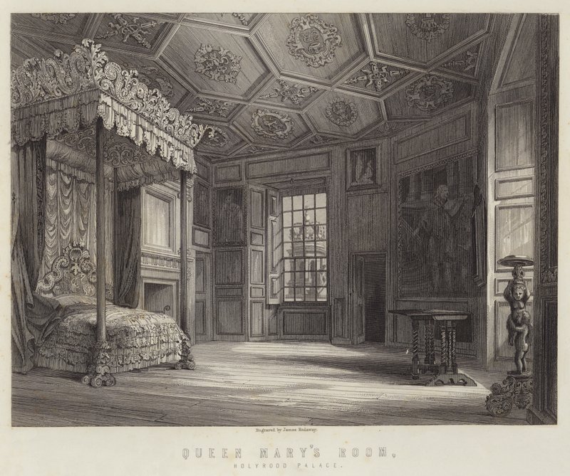 Pokój Królowej Marii, Pałac Holyrood (rycina) autorstwa English School