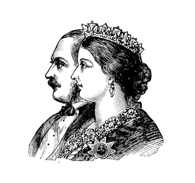 Królowa Wiktoria i książę małżonek (rycina) autorstwa English School