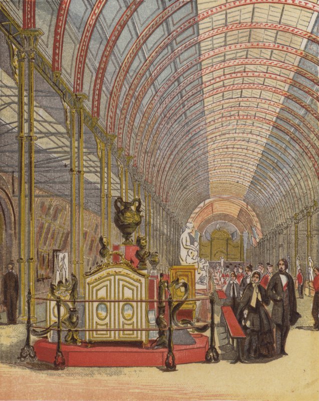 Królowa Wiktoria zwiedza wystawę Art Treasures, Manchester autorstwa English School