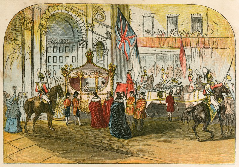 Pierwsza wizyta królowej Wiktorii w mieście (9 listopada 1837) autorstwa English School