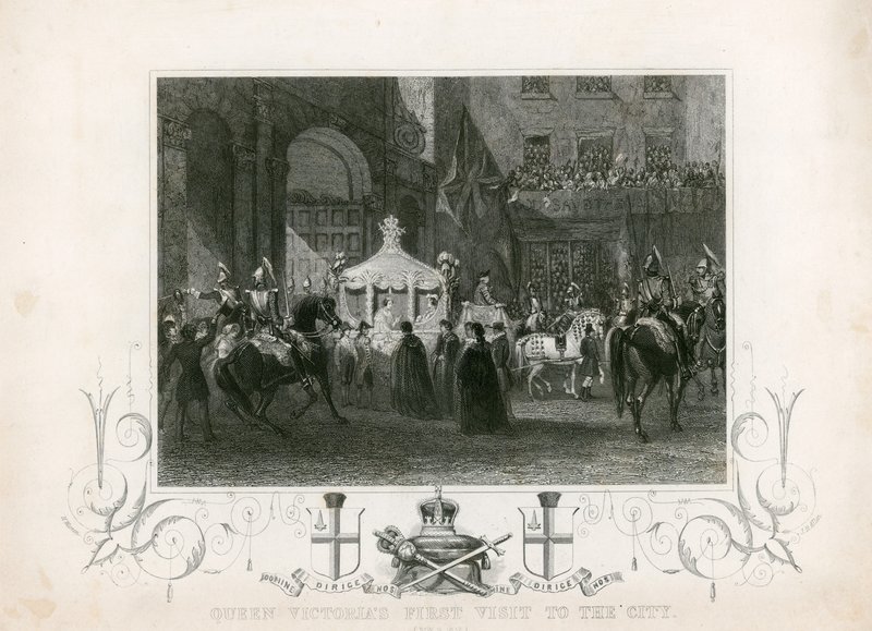Pierwsza wizyta królowej Wiktorii w City of London, 9 listopada 1837 r autorstwa English School