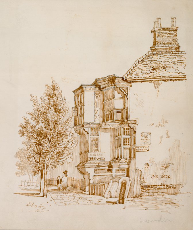Queens Head, Islington (atrament na papierze) autorstwa English School