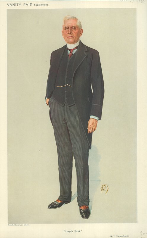 R V Vassar-Smith, Lloyds Bank, 20 lipca 1910, komiks Vanity Fair autorstwa English School