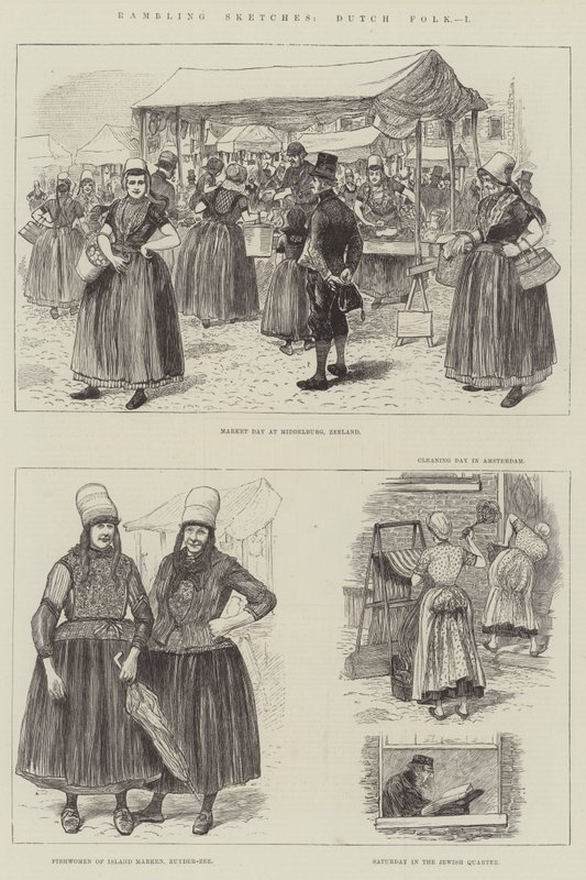 Wędrujące szkice, holenderski folk (grafika) autorstwa English School