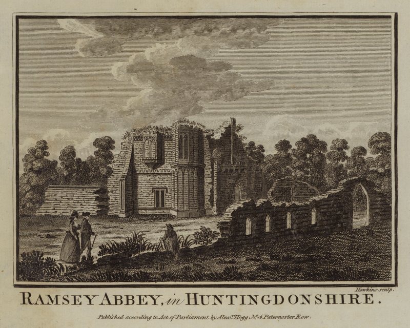 Opactwo Ramsey w Huntingdonshire (grawerowanie) autorstwa English School