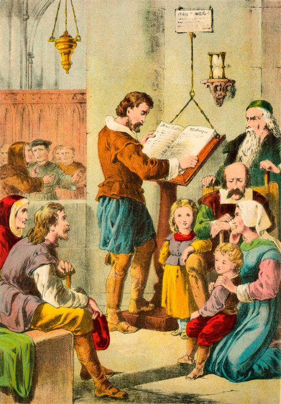 Czytanie Biblii w St Pauls autorstwa English School
