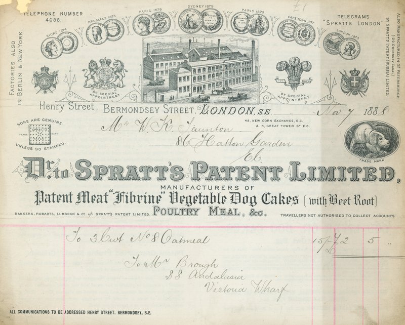 Pokwitowanie dla Dr Spratts Patent Limited autorstwa English School