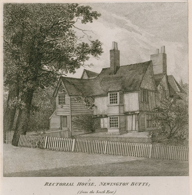 Rector House w Newington Butts, Southwark, Londyn, od południowego wschodu autorstwa English School
