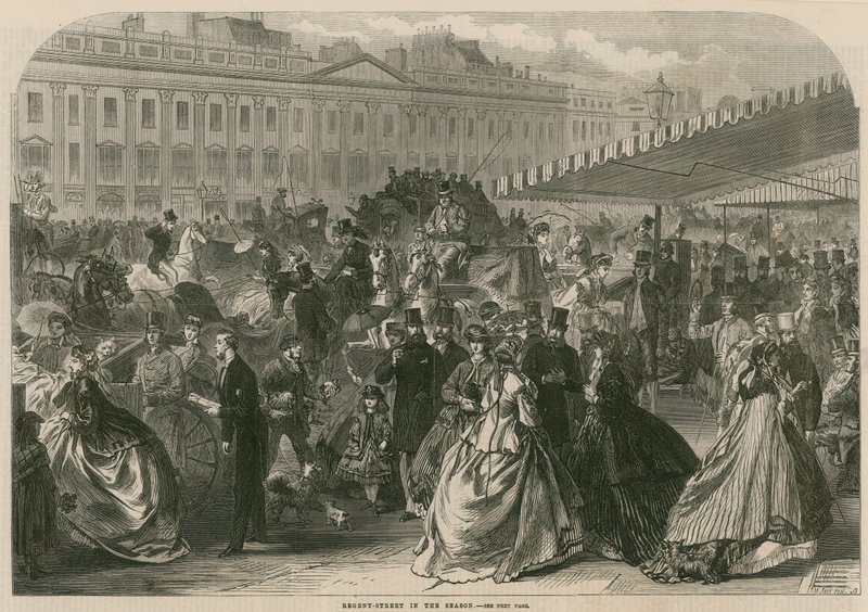 Regent Street, Londyn, w sezonie autorstwa English School
