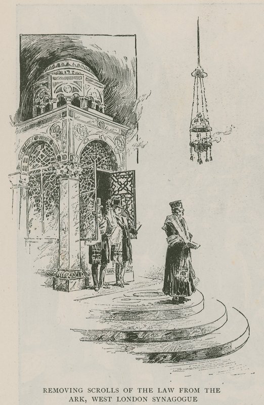 Usuwanie Zwojów Prawa z Arki, Synagoga w Zachodnim Londynie autorstwa English School