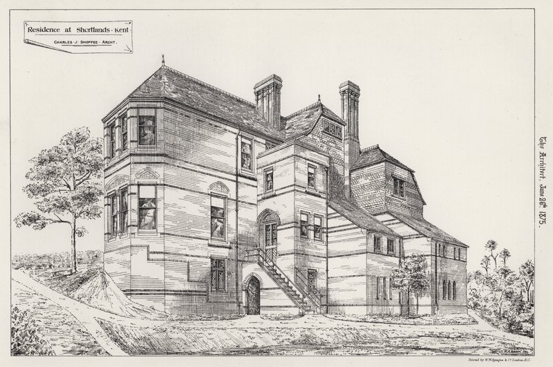 Rezydencja w Shortlands, Kent (grawerowanie) autorstwa English School