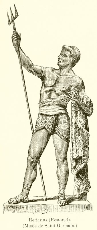 Retiarius (przywrócony). (Muzeum Saint-Germaina) autorstwa English School