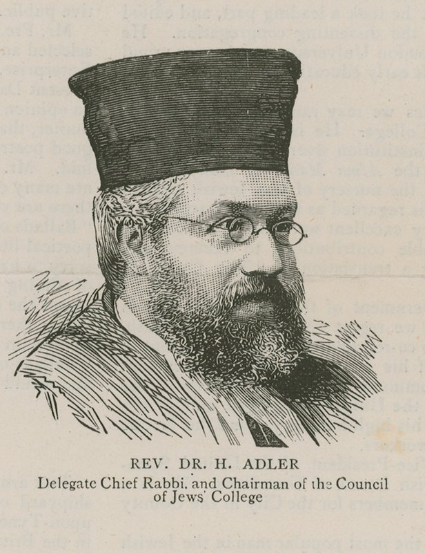 Wielebny Dr H Adler, Delegat Naczelny Rabin i Przewodniczący Rady Kolegium Żydów autorstwa English School