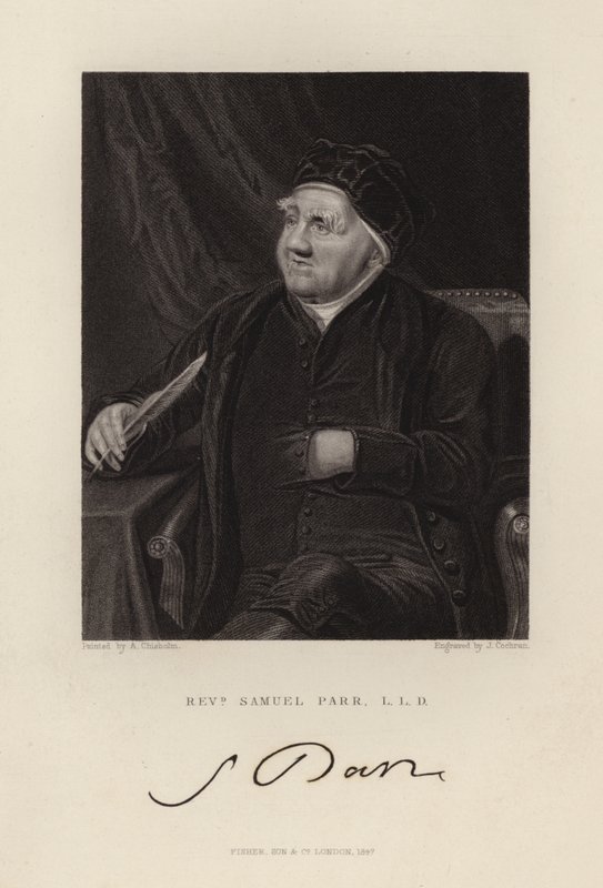 Wielebny Samuel Parr autorstwa English School