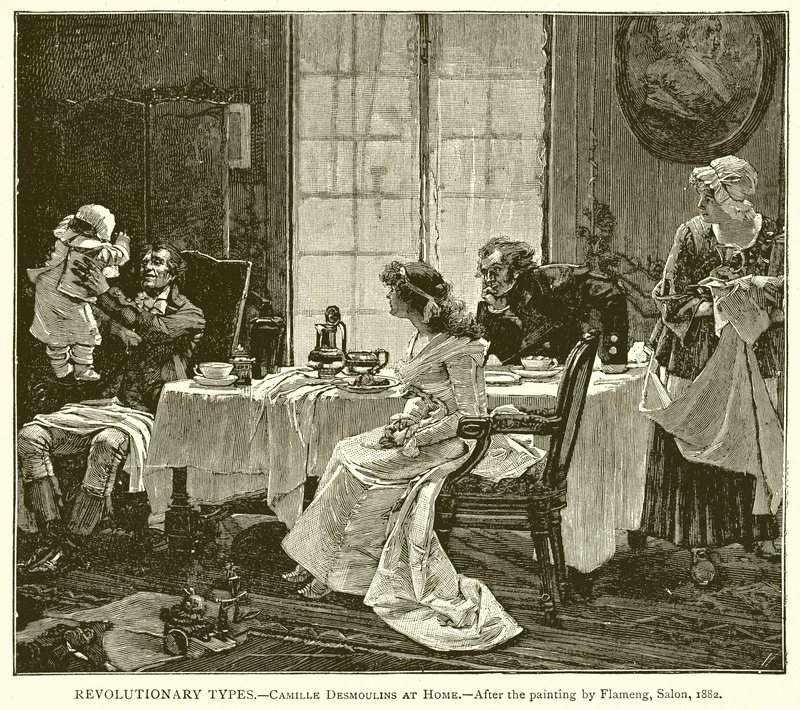 Rewolucyjne typy.-Camille Desmoulins w domu autorstwa English School