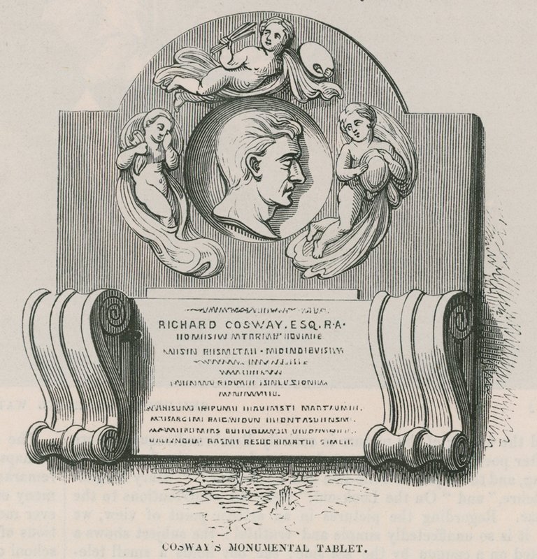 Tabliczka Richarda Coswaysa, Kościół Marylebone, Londyn autorstwa English School