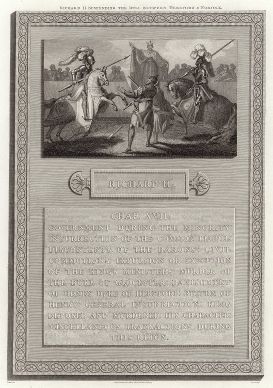 Ryszard II Zawieszenie pojedynku między Hereford i Norfolk autorstwa English School