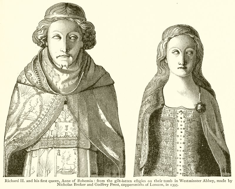 Ryszard II i jego pierwsza królowa Anna Czeska autorstwa English School