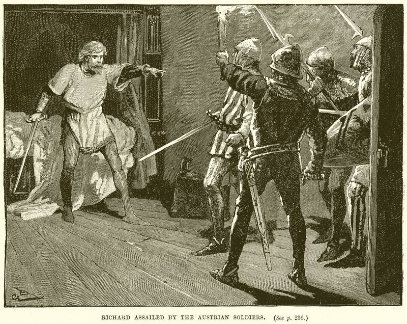 Richard zaatakowany przez żołnierzy austriackich autorstwa English School
