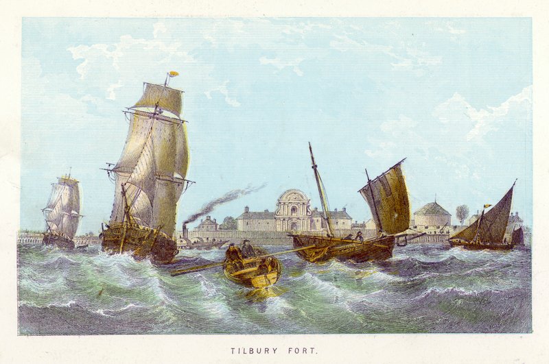 Tamiza: Fort Tilbury (kolorowy grawerunek) autorstwa English School