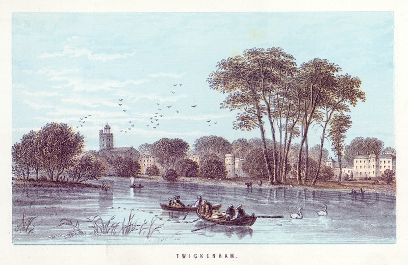 Tamiza: Twickenham (kolorowy grawerunek) autorstwa English School