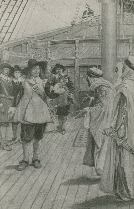 Robert Blake odbiera kapitulację wodzów Corsair autorstwa English School