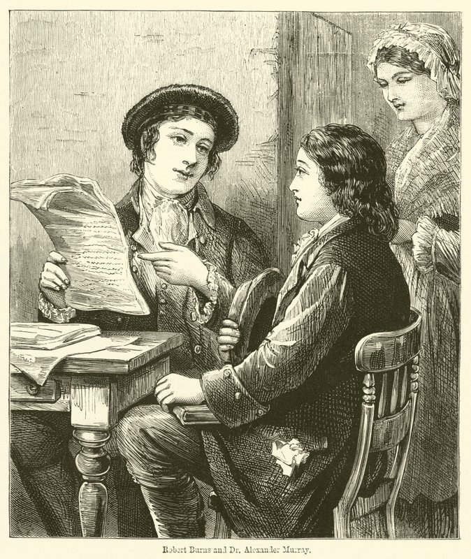 Robert Burns i dr Alexander Murray (grafika) autorstwa English School