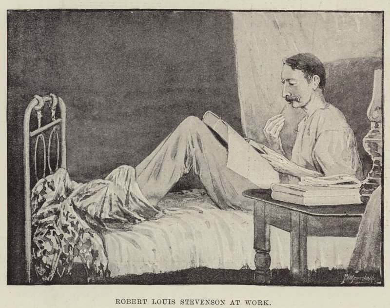 Robert Louis Stevenson w pracy autorstwa English School