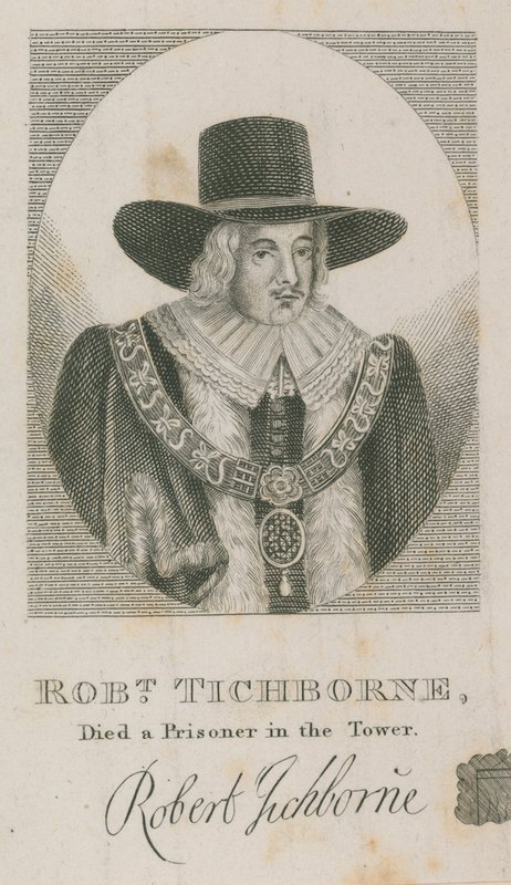 Robert Tichborne, zmarł jako więzień w Wieży; Lord burmistrz Londynu 1651 autorstwa English School