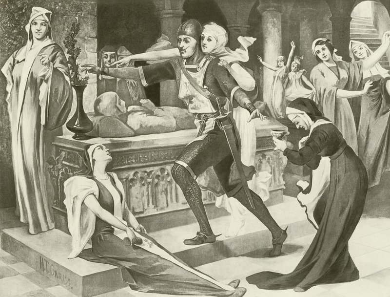 Robert Diabeł, Akt III, scena III (wklęsłodruk) autorstwa English School