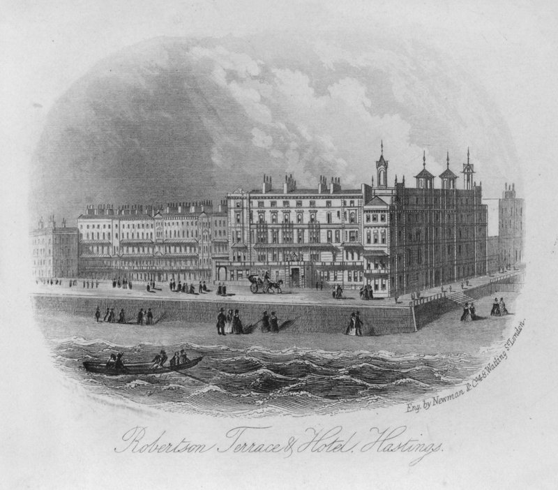 Robertson Terrace and Hotel, Hastings (grawerowanie) autorstwa English School
