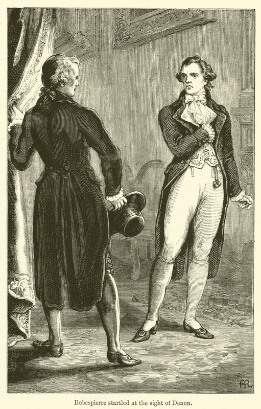 Robespierre zaskoczony na widok Denona (grafika) autorstwa English School